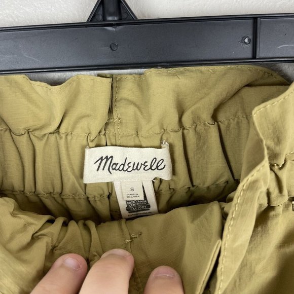 Madewell Ripstop Pull-On Paperbag Pants Beige High Rise Straight Leg Size S - Picture 2 of 8